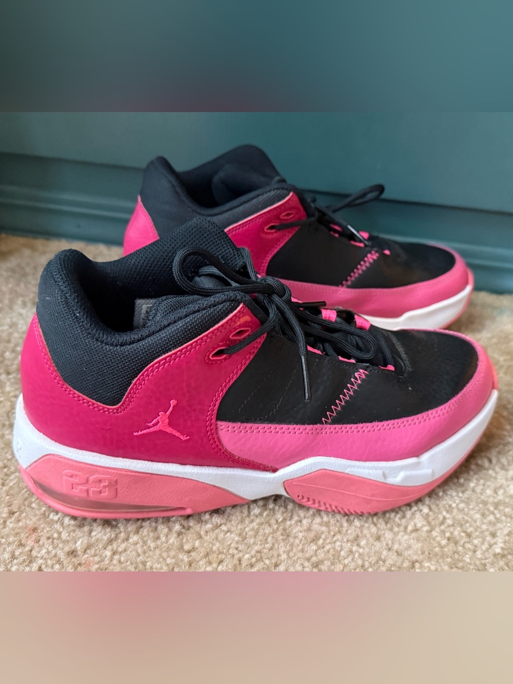 Nike Jordan Max Aura 3 Kids' Pink and Black Athletic Shoes